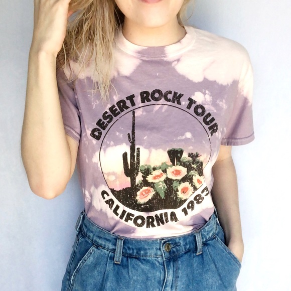 Desert Rock Tour NWOT Distressed Bleached Tee - Picture 2 of 6